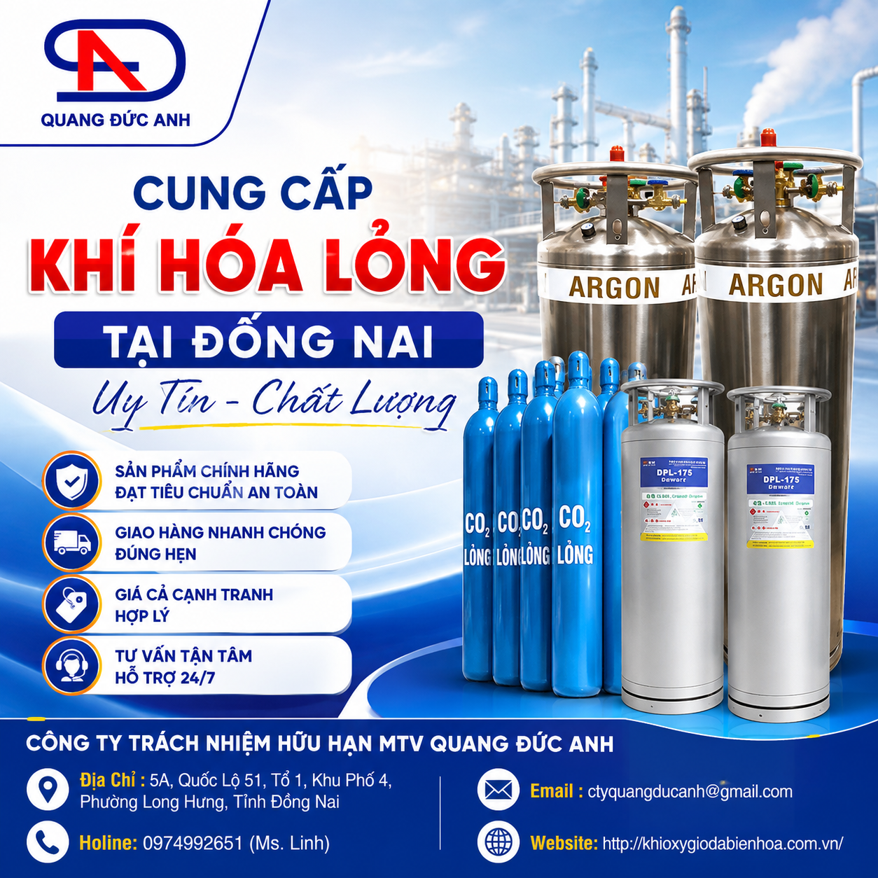Cung Cấp Khí Hóa Lỏng Tại Đồng Nai Uy Tín